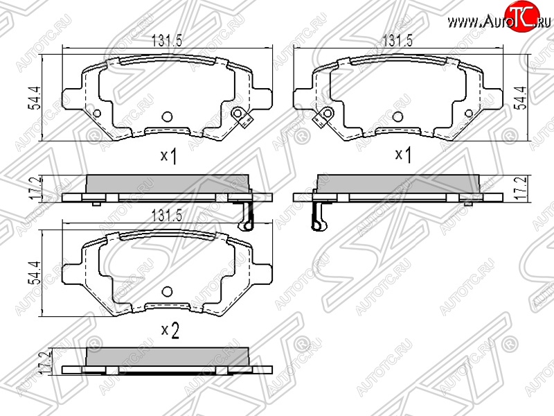 1 469 р. Колодки тормозные SAT (передние)  Chery M11  A3 - Tiggo T11  с доставкой в г. Таганрог