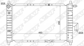 Радиатор двигателя SAT (трубчатый) Daewoo Matiz M100 дорестайлинг (1998-2000)