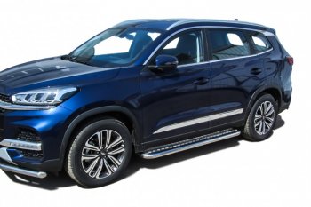 17 699 р. Защита порогов Slitkoff (Ø 57 мм, с листом)  Chery Tiggo 8  (T18) (2019-2025) рестайлинг  с доставкой в г. Таганрог. Увеличить фотографию 3