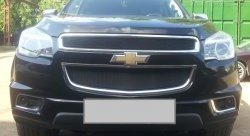 1 469 р. Нижняя сетка на бампер Russtal (черная) Chevrolet Trailblazer GM800 дорестайлинг (2012-2016)  с доставкой в г. Таганрог. Увеличить фотографию 3