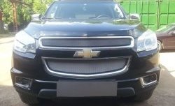 1 539 р. Нижняя сетка на бампер Russtal (хром) Chevrolet Trailblazer GM800 дорестайлинг (2012-2016)  с доставкой в г. Таганрог. Увеличить фотографию 2