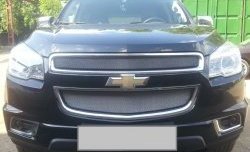 1 539 р. Нижняя сетка на бампер Russtal (хром) Chevrolet Trailblazer GM800 дорестайлинг (2012-2016)  с доставкой в г. Таганрог. Увеличить фотографию 3