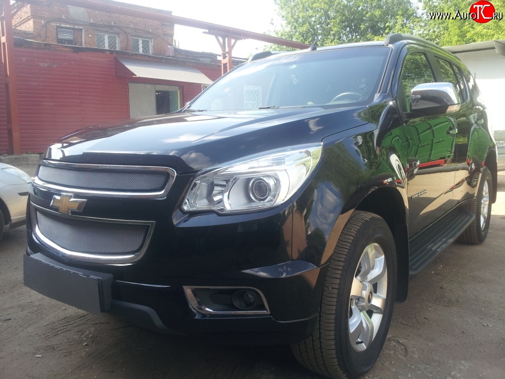 1 539 р. Нижняя сетка на бампер Russtal (хром) Chevrolet Trailblazer GM800 дорестайлинг (2012-2016)  с доставкой в г. Таганрог