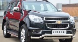 21 899 р. Защита переднего бампера (2 трубыØ76х42 и 63 мм, нержавейка) Russtal Chevrolet Trailblazer GM800 дорестайлинг (2012-2016)  с доставкой в г. Таганрог. Увеличить фотографию 3