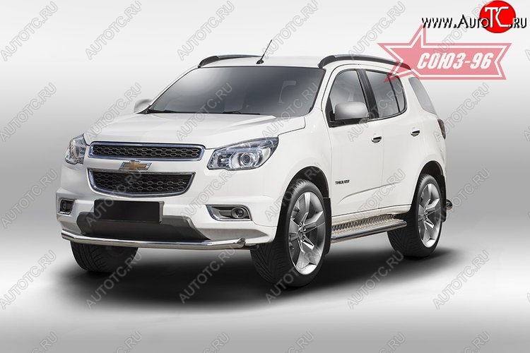 16 469 р. Защита переднего бампера одинарная Souz-96 (d60) Chevrolet Trailblazer GM800 дорестайлинг (2012-2016)  с доставкой в г. Таганрог