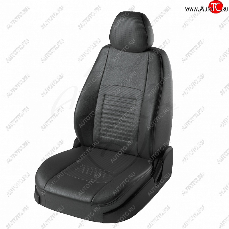 6 749 р. Чехлы для сидений Lord Autofashion Турин (экокожа)  Chevrolet Aveo ( T200,  T250) (2002-2011) хэтчбек 5 дв, хэтчбек 5 дв рестайлинг (Чёрный, вставка чёрная)  с доставкой в г. Таганрог