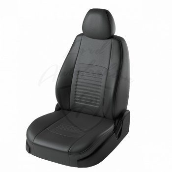 9 449 р. Чехлы для сидений Lord Autofashion Турин (экокожа)  Chevrolet Aveo ( T200,  T250) (2003-2011) седан, седан рестайлинг (Чёрный, вставка чёрная)  с доставкой в г. Таганрог. Увеличить фотографию 1