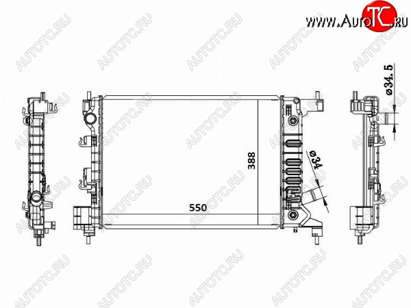 7 399 р. Радиатор двигателя SAT (пластинчатый, МКПП/АКПП)  Chevrolet Aveo  T300 - Cobalt  с доставкой в г. Таганрог