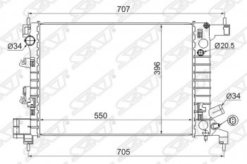 Радиатор двигателя SAT (трубчатый, 1.2/1.4, МКПП) Chevrolet Aveo T300 седан (2011-2015)