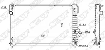 5 199 р. Радиатор двигателя SAT (трубчатый, МКПП)  Chevrolet Aveo  T300 (2011-2015) хэтчбек  с доставкой в г. Таганрог. Увеличить фотографию 1