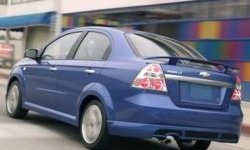 4 499 р. Накладка на задний бампер CT Chevrolet Aveo T250 седан рестайлинг (2006-2011) (Неокрашенная)  с доставкой в г. Таганрог. Увеличить фотографию 2