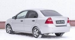 1 129 р. Защитная накладка на задний бампер RA  Chevrolet Aveo  T250 (2006-2011) седан рестайлинг  с доставкой в г. Таганрог. Увеличить фотографию 2