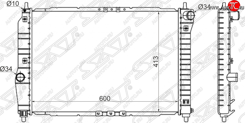 4 499 р. Радиатор двигателя SAT (трубчатый, 1.4, МКПП) Chevrolet Aveo T200 хэтчбек 5 дв (2002-2008)  с доставкой в г. Таганрог