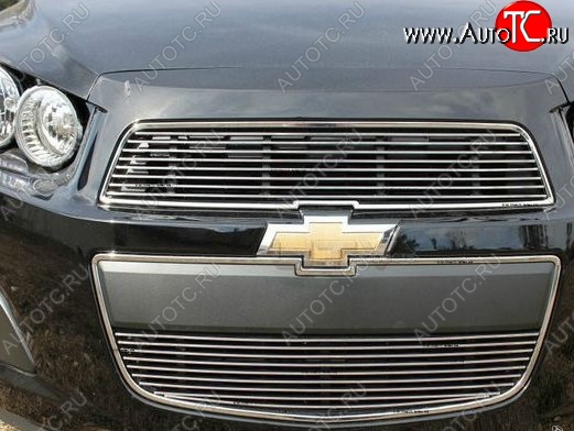 5 499 р. Декоративные вставки решетки радиатора и переднего бампера CT Chevrolet Aveo T300 седан (2011-2015) (Неокрашенная)  с доставкой в г. Таганрог