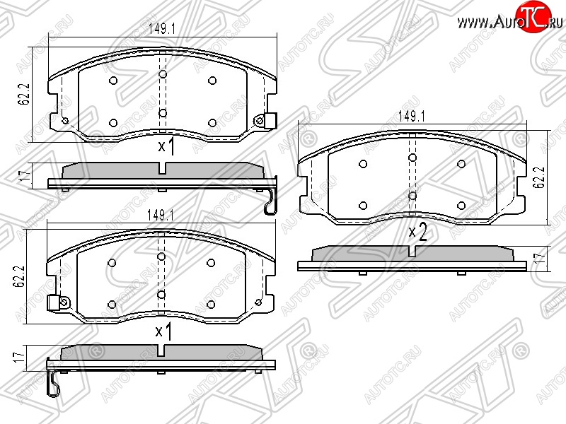 1 769 р. Колодки тормозные SAT (передние)  Chevrolet Captiva (2006-2011), Opel Antara (2006-2010)  с доставкой в г. Таганрог