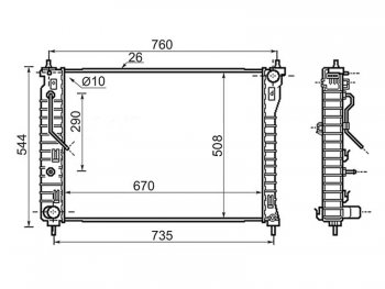 Радиатор двигателя SAT (пластинчатый, МКПП/АКПП, 2.4 / 3.2) Chevrolet (Шевролет) Captiva (Каптива) (2006-2016), Daewoo (Даеву) Winstorm (Винсторм) (2006-2010), Opel (Опель) Antara (Антара) (2006-2015)