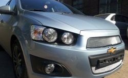 3 199 р. Сетка на бампер Russtal (хром) Chevrolet Captiva 2-ой рестайлинг (2013-2016)  с доставкой в г. Таганрог. Увеличить фотографию 5