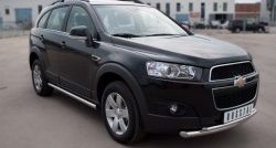 18 399 р. Защита переднего бампера (2 трубыØ63 и 42 мм, нержавейка) SLITKOFF  Chevrolet Captiva (2006-2011)  дорестайлинг  с доставкой в г. Таганрог. Увеличить фотографию 4