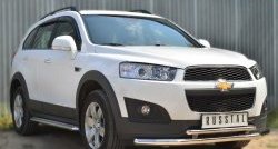 20 099 р. Защита переднего бампера (2 трубыØ63 и 42 мм, нержавейка) SLITKOFF Chevrolet Captiva 2-ой рестайлинг (2013-2016)  с доставкой в г. Таганрог. Увеличить фотографию 4