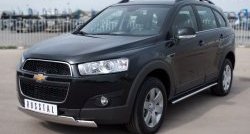 25 999 р. Защита переднего бампера (2 трубыØ75х42 мм, нержавейка) Russtal Chevrolet Captiva 1-ый рестайлинг (2011-2013)  с доставкой в г. Таганрог. Увеличить фотографию 4