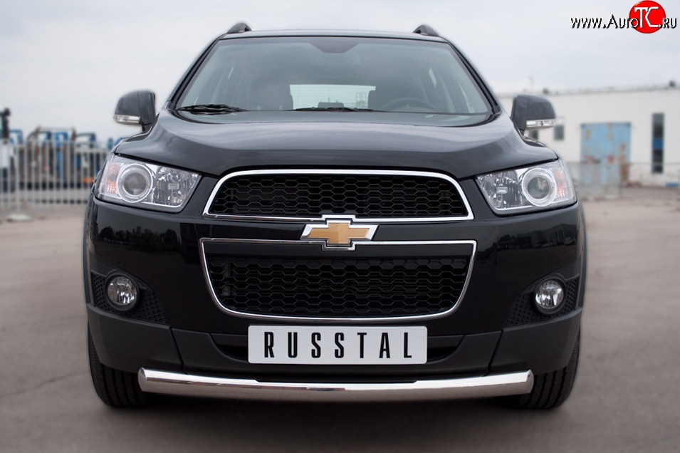 16 999 р. Одинарная защита переднего бампера диаметром 76 мм SLITKOFF Chevrolet Captiva 1-ый рестайлинг (2011-2013)  с доставкой в г. Таганрог