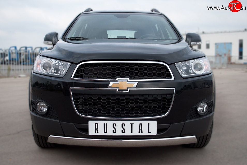 14 999 р. Защита переднего бампера (Ø75х42 мм, нержавейка) Russtal Chevrolet Captiva 1-ый рестайлинг (2011-2013)  с доставкой в г. Таганрог