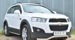 13 849 р. Защита порогов из круглой трубы диаметром 63 мм (рестайлинг) Russtal Chevrolet Captiva 2-ой рестайлинг (2013-2016) (Защита порогов с со скосами на торцах (вариант 1))  с доставкой в г. Таганрог. Увеличить фотографию 4