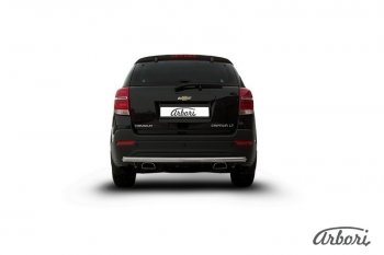 11 429 р. Защита заднего бампера Arbori (нержавейка, 1 труба d57 mm). Chevrolet Captiva 2-ой рестайлинг (2013-2016)  с доставкой в г. Таганрог. Увеличить фотографию 2