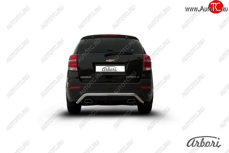 12 149 р. Защита заднего бампера Arbori (скоба, нержавейка, 1 труба d57 mm). Chevrolet Captiva 2-ой рестайлинг (2013-2016)  с доставкой в г. Таганрог