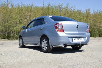 9 549 р. Защита заднего бампера Petroil Tuning (уголки Ø51)  Chevrolet Cobalt (2019-2023) седан 2-ой рестайлинг (Нержавейка)  с доставкой в г. Таганрог. Увеличить фотографию 5