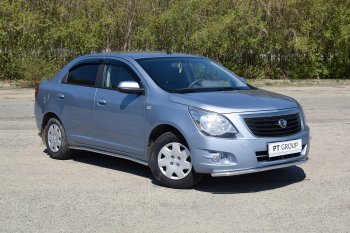 14 399 р. Защита порогов Petroil Tuning (Ø38 мм)  Chevrolet Cobalt (2019-2023) седан 2-ой рестайлинг (Нержавейка)  с доставкой в г. Таганрог. Увеличить фотографию 2