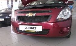 2 089 р. Нижняя сетка на бампер Russtal (черная) Chevrolet Cobalt седан дорестайлинг (2011-2016)  с доставкой в г. Таганрог. Увеличить фотографию 2