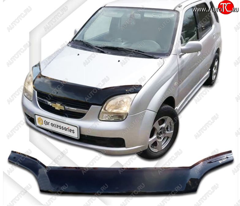 2 099 р. Дефлектор капота (правый руль) CA-Plastic  Chevrolet Cruze  HR51S,HR81S (2001-2008) хэтчбек (Япония) (Classic черный, Без надписи)  с доставкой в г. Таганрог