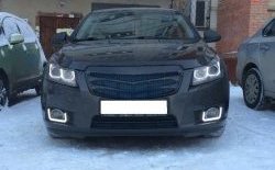 3 529 р. Радиаторная решётка (дорестайлинг) Sport v2  Chevrolet Cruze ( J300,  J305) (2009-2015) седан дорестайлинг, хэтчбек дорестайлинг, седан рестайлинг, хэтчбек рестайлинг (Неокрашенная)  с доставкой в г. Таганрог. Увеличить фотографию 3