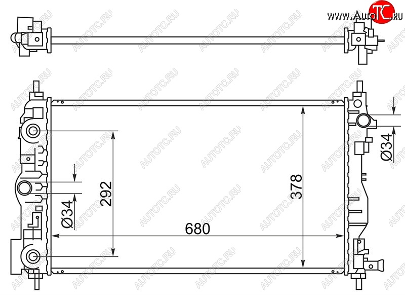 10 249 р. Радиатор двигателя SAT (пластинчатый, МКПП/АКПП, Z20S1, LLW, Z20D1)  Chevrolet Cruze ( J300,  J305,  J308) - Orlando  с доставкой в г. Таганрог