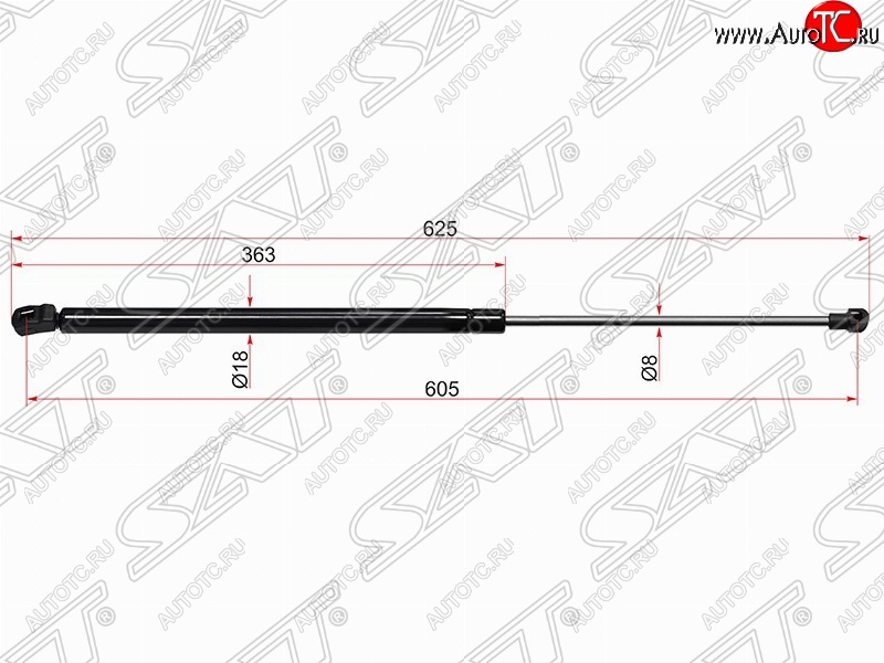 659 р. Газовый упор крышки багажника SAT  Chevrolet Cruze  J305 (2009-2012) хэтчбек дорестайлинг  с доставкой в г. Таганрог