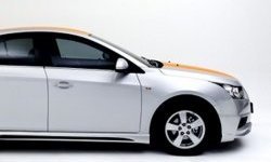 3 999 р. Накладка на передний бампер Extrime Chevrolet Cruze J300 седан дорестайлинг (2009-2012) (Неокрашенная)  с доставкой в г. Таганрог. Увеличить фотографию 2