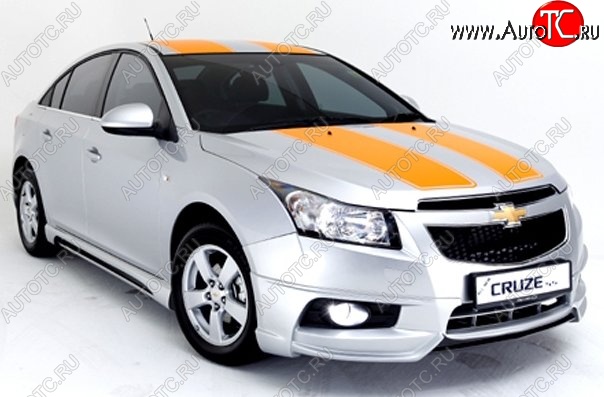 3 999 р. Накладка на передний бампер Extrime Chevrolet Cruze J300 седан дорестайлинг (2009-2012) (Неокрашенная)  с доставкой в г. Таганрог