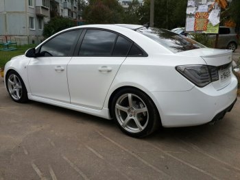 4 099 р. Пороги накладки пластиковые CT Chevrolet Cruze J305 хэтчбек дорестайлинг (2009-2012) (Неокрашенные)  с доставкой в г. Таганрог. Увеличить фотографию 2