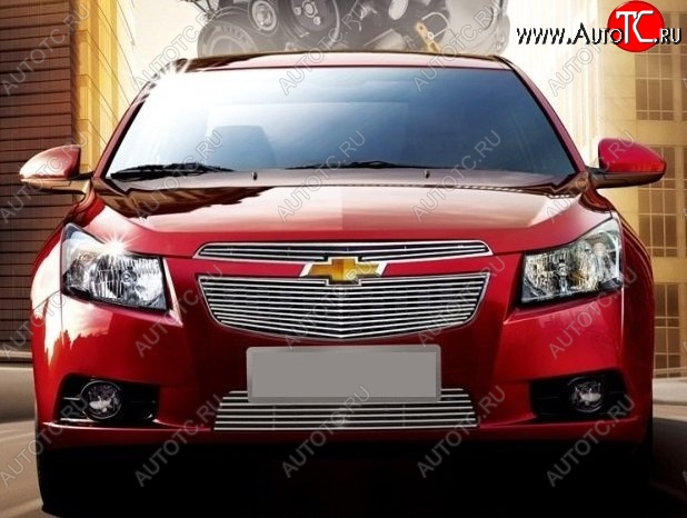 6 749 р. Декоративные вставки решетки радиатора и переднего бампера CT Chevrolet Cruze J308 универсал рестайлинг (2012-2015) (Неокрашенная)  с доставкой в г. Таганрог