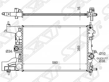 4 099 р. Радиатор двигателя SAT (трубчатый, 1.4/1.6/1.8, МКПП) Opel Astra J хэтчбек 5 дв. дорестайлинг (2009-2012)  с доставкой в г. Таганрог. Увеличить фотографию 1