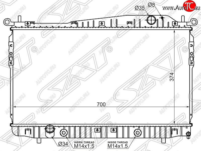 9 499 р. Радиатор двигателя SAT (пластинчатый, 1.8/2.0/2.5, АКПП/МКПП)  Chevrolet Epica  V250 - Evanda  с доставкой в г. Таганрог