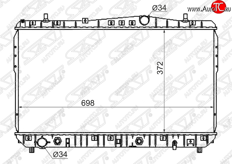 7 549 р. Радиатор двигателя SAT (пластинчатый, 1.4/1.6/1.8, МКПП/АКПП)  Chevrolet Lacetti ( седан,  универсал,  хэтчбек) (2002-2013), Chevrolet Rezzo (2000-2008), Daewoo Gentra ( KLAS) (2012-2024), Daewoo Nubira ( J150,  J200) (2000-2008), Suzuki Forenza (2004-2008)  с доставкой в г. Таганрог