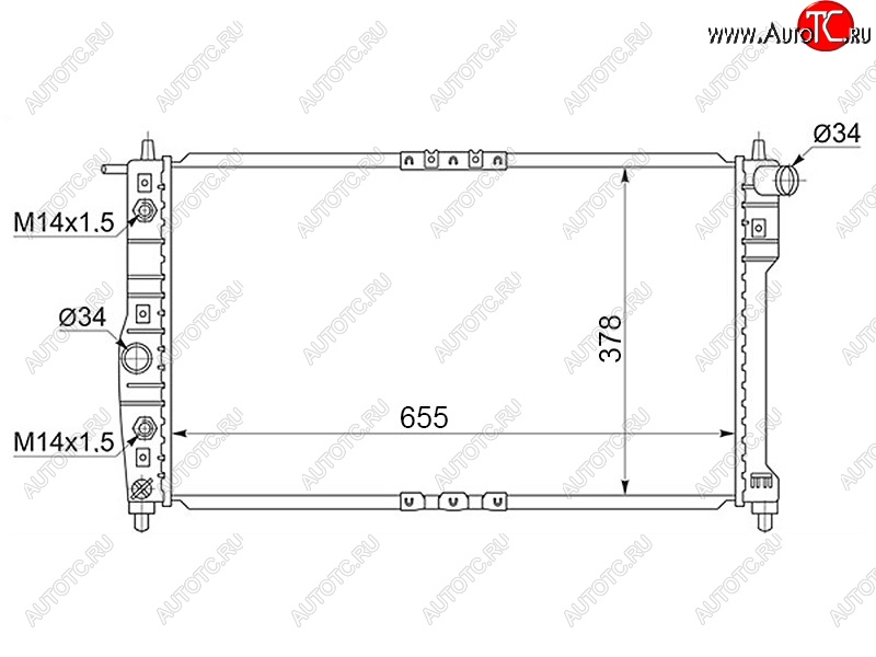 5 399 р. Радиатор двигателя SAT (трубчатый, 1.4/1.6/1.8, МКПП)  Chevrolet Lacetti ( седан,  универсал,  хэтчбек) (2002-2013), Chevrolet Rezzo (2000-2008), Daewoo Gentra ( KLAS) (2012-2024), Daewoo Nubira  J150 (2000-2002), Suzuki Forenza (2004-2008)  с доставкой в г. Таганрог