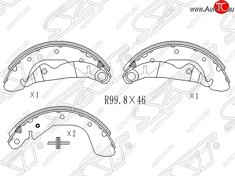 1 359 р. Колодки тормозные SAT (задние) Daewoo Nexia рестайлинг (2008-2015)  с доставкой в г. Таганрог