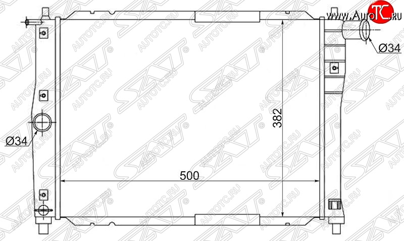 3 799 р. Радиатор двигателя SAT (трубчатый, МКПП, без кондиционера)  Chevrolet Lanos T100, Daewoo Lanos (T100), ЗАЗ Chance (седан,  хэтчбэк), Lanos (седан), Sens (седан,  хэтчбэк)  с доставкой в г. Таганрог