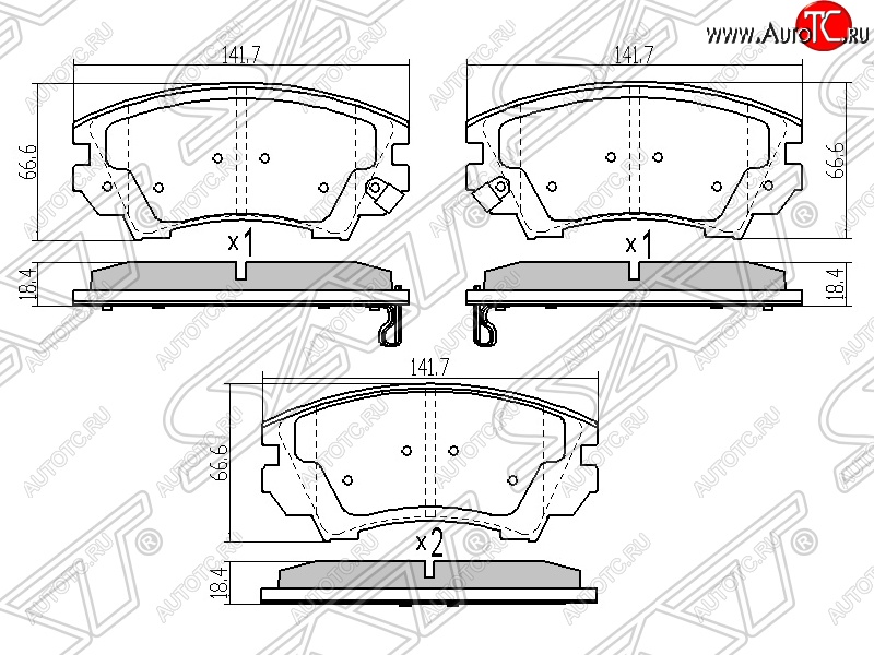 1 199 р. Колодки тормозные SAT (передние) Opel Astra J универсал рестайлинг (2012-2017)  с доставкой в г. Таганрог