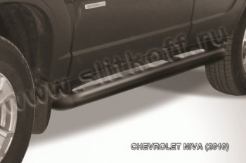 10 599 р. Защита порогов d76 труба Slitkoff  Chevrolet Niva  2123 (2009-2020) рестайлинг (Нержавейка, Полированная)  с доставкой в г. Таганрог. Увеличить фотографию 1