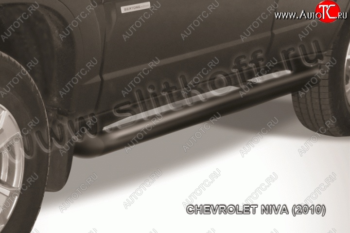 10 599 р. Защита порогов d76 труба Slitkoff  Chevrolet Niva  2123 (2009-2020) рестайлинг (Нержавейка, Полированная)  с доставкой в г. Таганрог