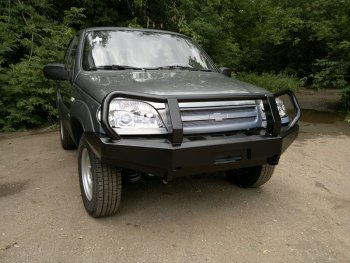 38 999 р. Бампер передний силовой РИФ Chevrolet Niva 2123 рестайлинг (2009-2020) (С защитной дугой)  с доставкой в г. Таганрог. Увеличить фотографию 3